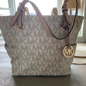 Michael Kors Medium Logo Leather Tote Bag